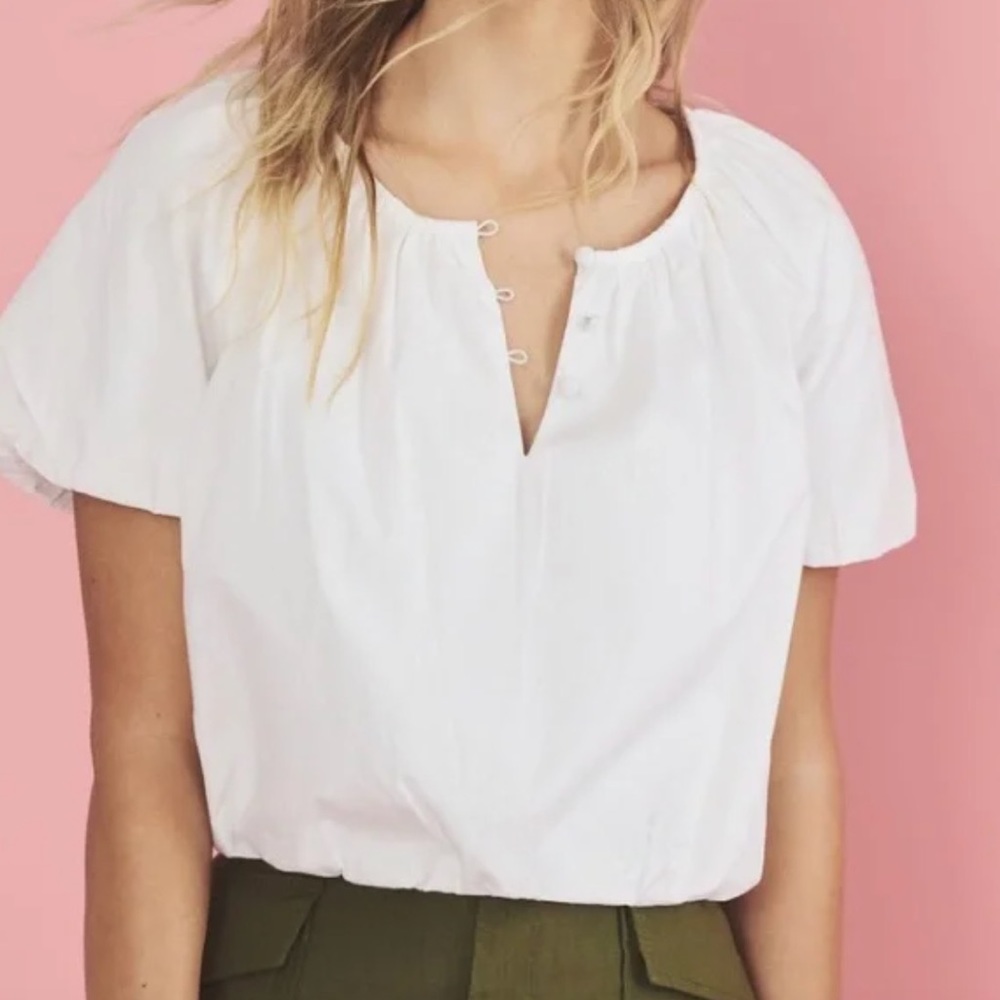 Anthropologie Short Sleeve Peasant Blouse
